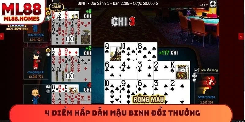4 điểm hấp dẫn Mậu Binh đổi thưởng